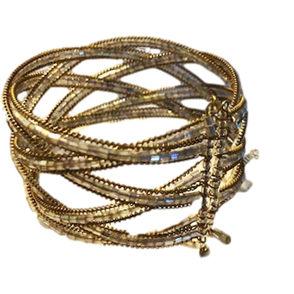 Mesh Bracelet with Opalescene Beads